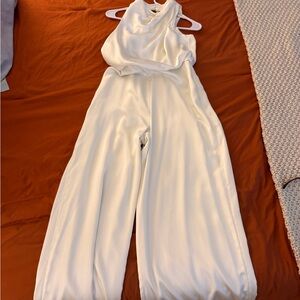 Abercrombie & Fitch Sleek Cream Jumpsuit